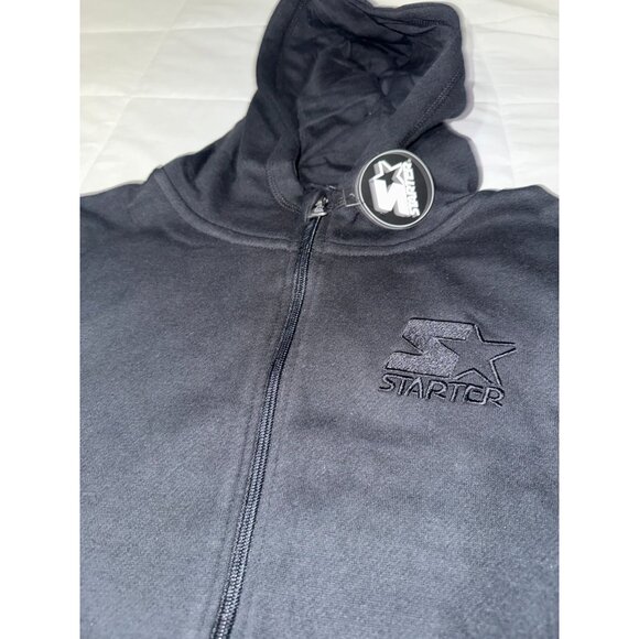 Starter Black Full-Zip Hoodie Sweatshirt L - Picture 2 of 4